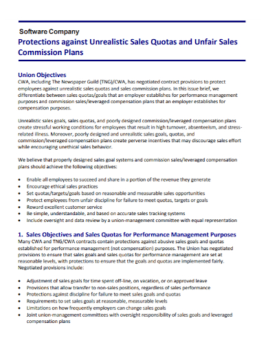 software company sales commission plan