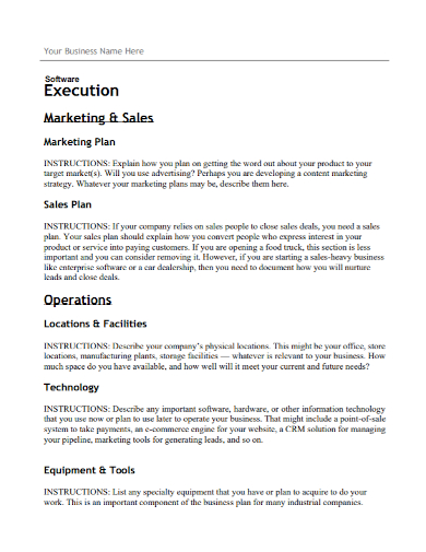 software marketing and sales business plan