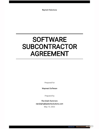 software subcontractor agreement template