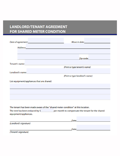 standard landlord and tenant agreement