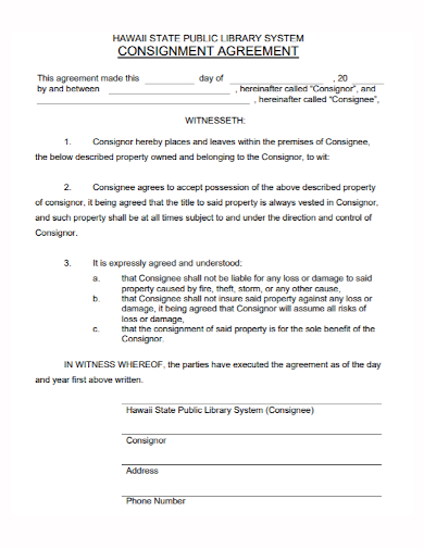 standard system consignment agreement