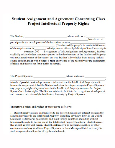 student assignment of intellectual property