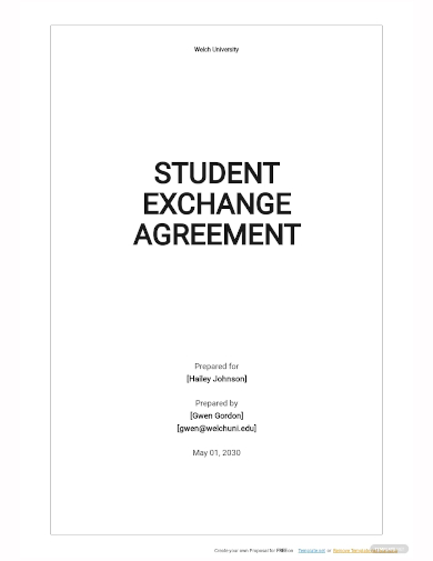 student exchange agreement template
