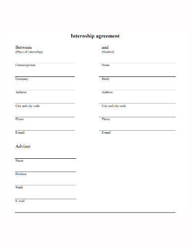 student internship agreement