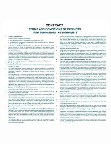 temporary business assignment contract