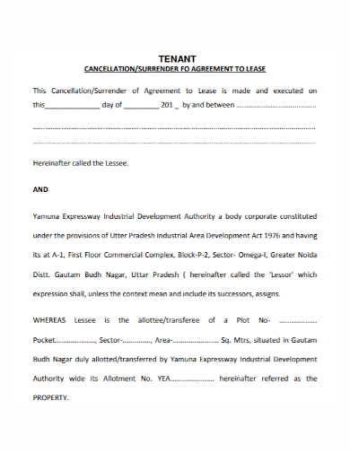 tenant cancellation surrender agreement