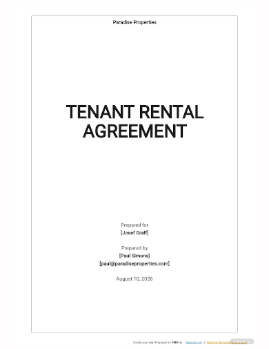 tenant rental agreement template