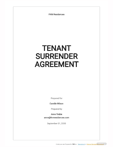 tenant surrender agreement template