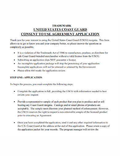 trademark consent application agreement