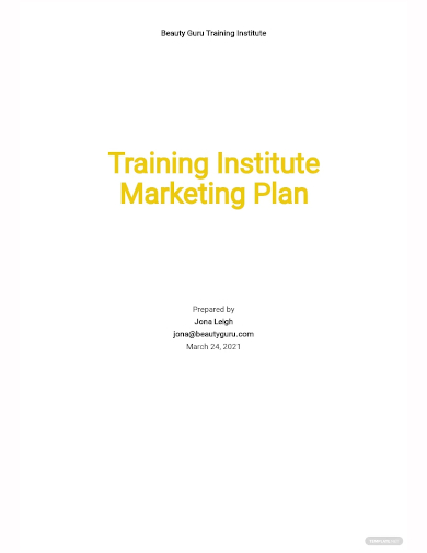 training institute marketing plan template