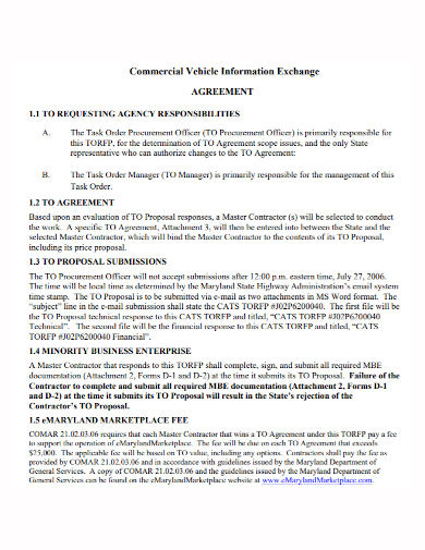 vehicle information exchange agreement