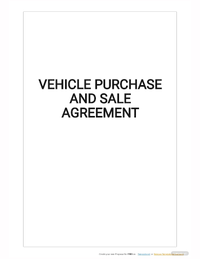 vehicle purchase and sale agreement template