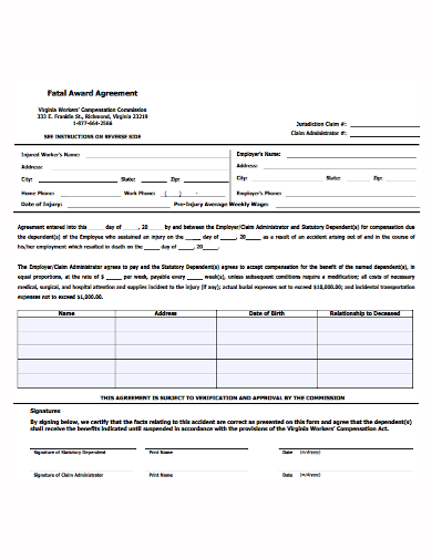 workers compensation commission agreement