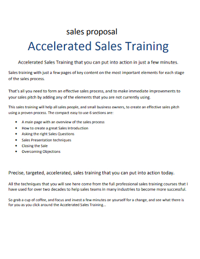 accelerated sales training proposal