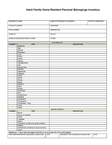 Personal Belongings Inventory List 2020 2021 Fill And vrogue co Personal Belongings Inventory List 2020 2021 Fill And vrogue co