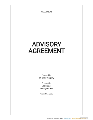 advisory agreement template