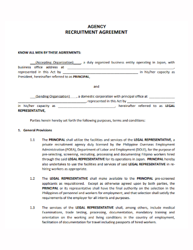 agency recruitment agreement