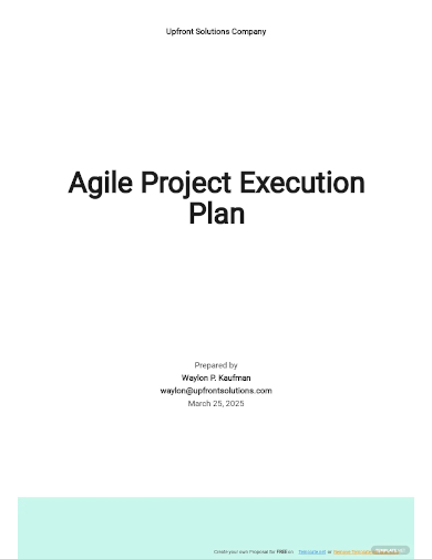 agile project execution plan template