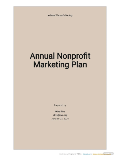 annual nonprofit marketing plan template