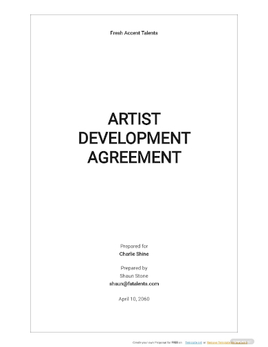 artist development agreement template