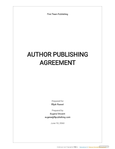 author publishing agreement template