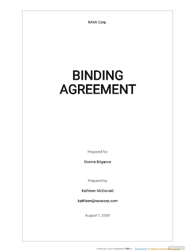 binding agreement template