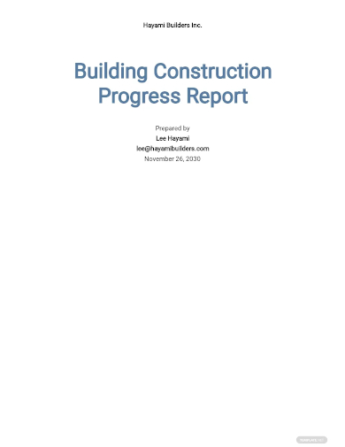 building construction progress report