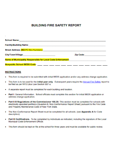 building fire safety report