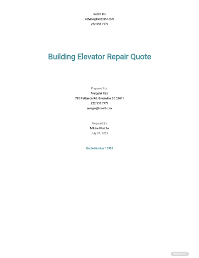 building repair quotation template