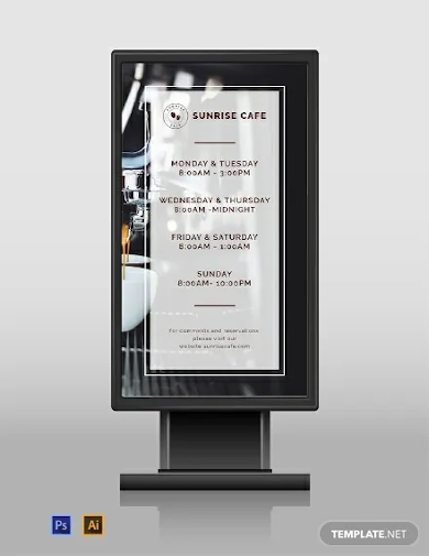 business hours digital signage template