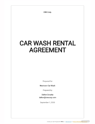 car wash rental agreement template