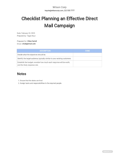 checklist planning an effective direct mail campaign