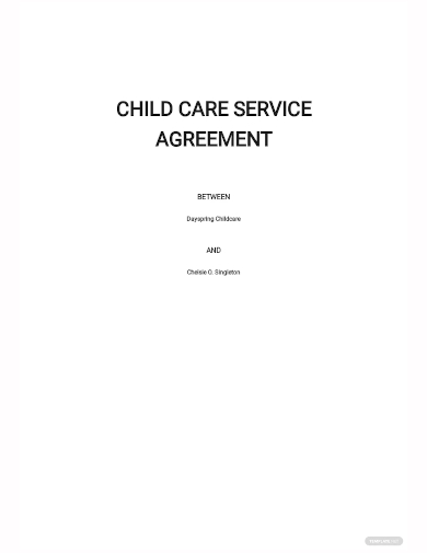 child care service agreement template