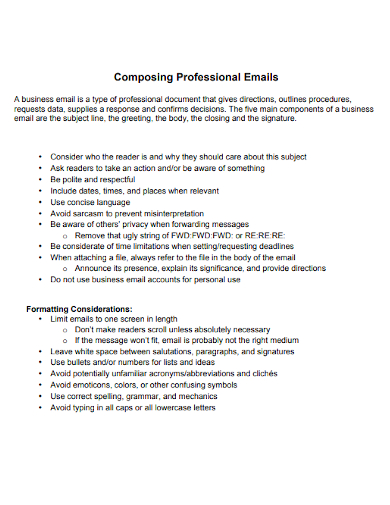 composing professional email