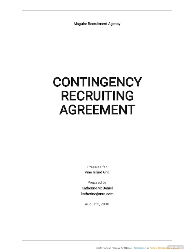 contingency recruiting agreement template