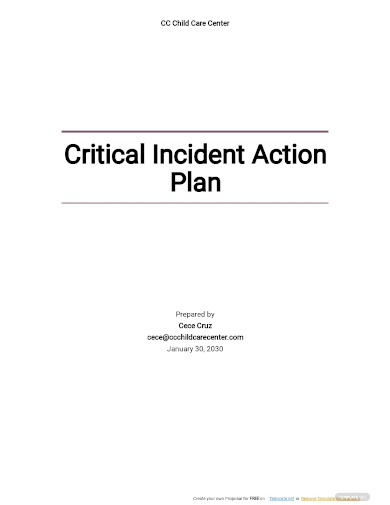 critical incident action plan template