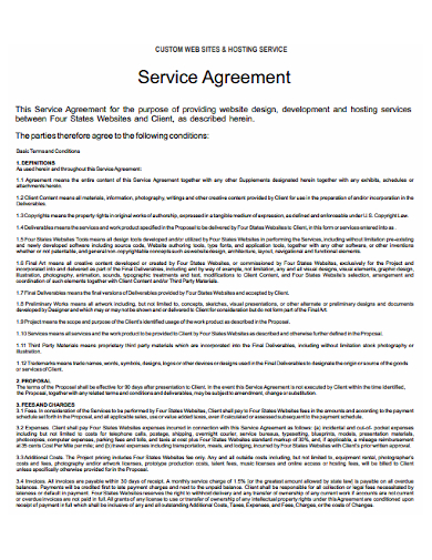 custom website development and service agreement