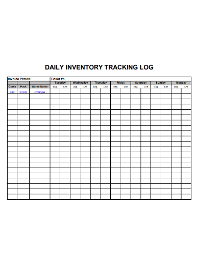 daily inventory tracking log
