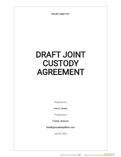 draft joint custody agreement template