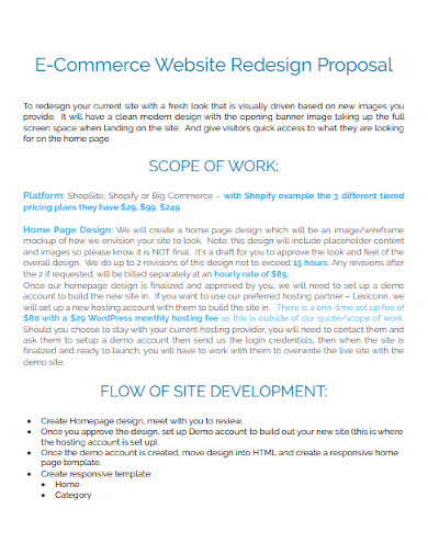 ecommerce website redesign proposal