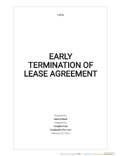 early termination of lease agreement template