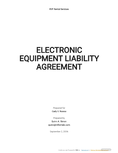 electronic equipment liability agreement template