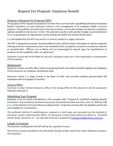 employee benefits request for proposal