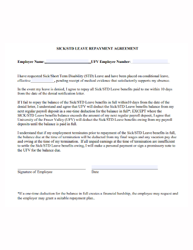 employee leave repayment agreement