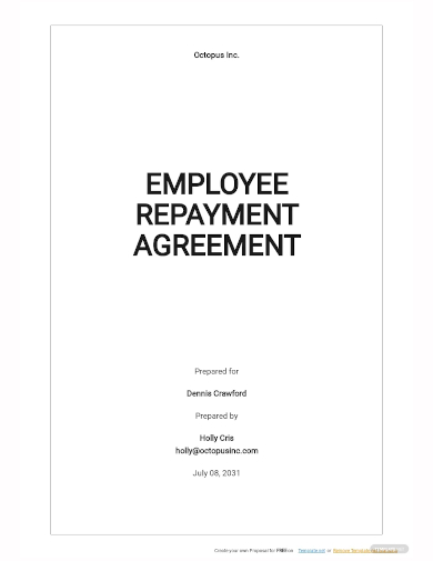 employee repayment agreement template