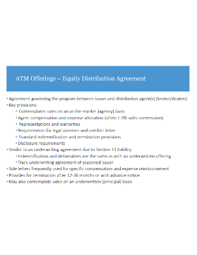 equity distribution atm offering agreement