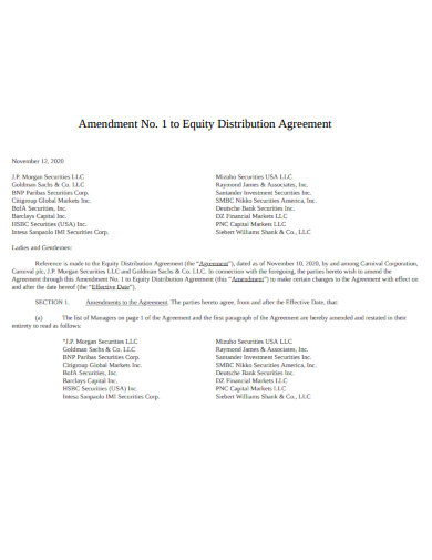 equity distribution amendment agreement