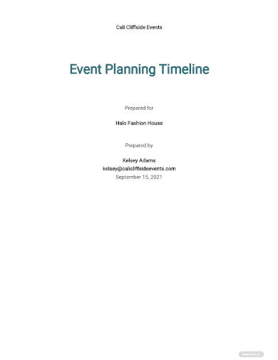 event planning timeline template