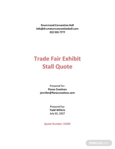 exhibition stall quotation template