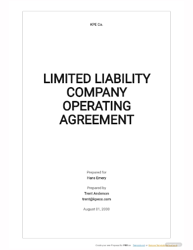 free limited liability company operating agreement